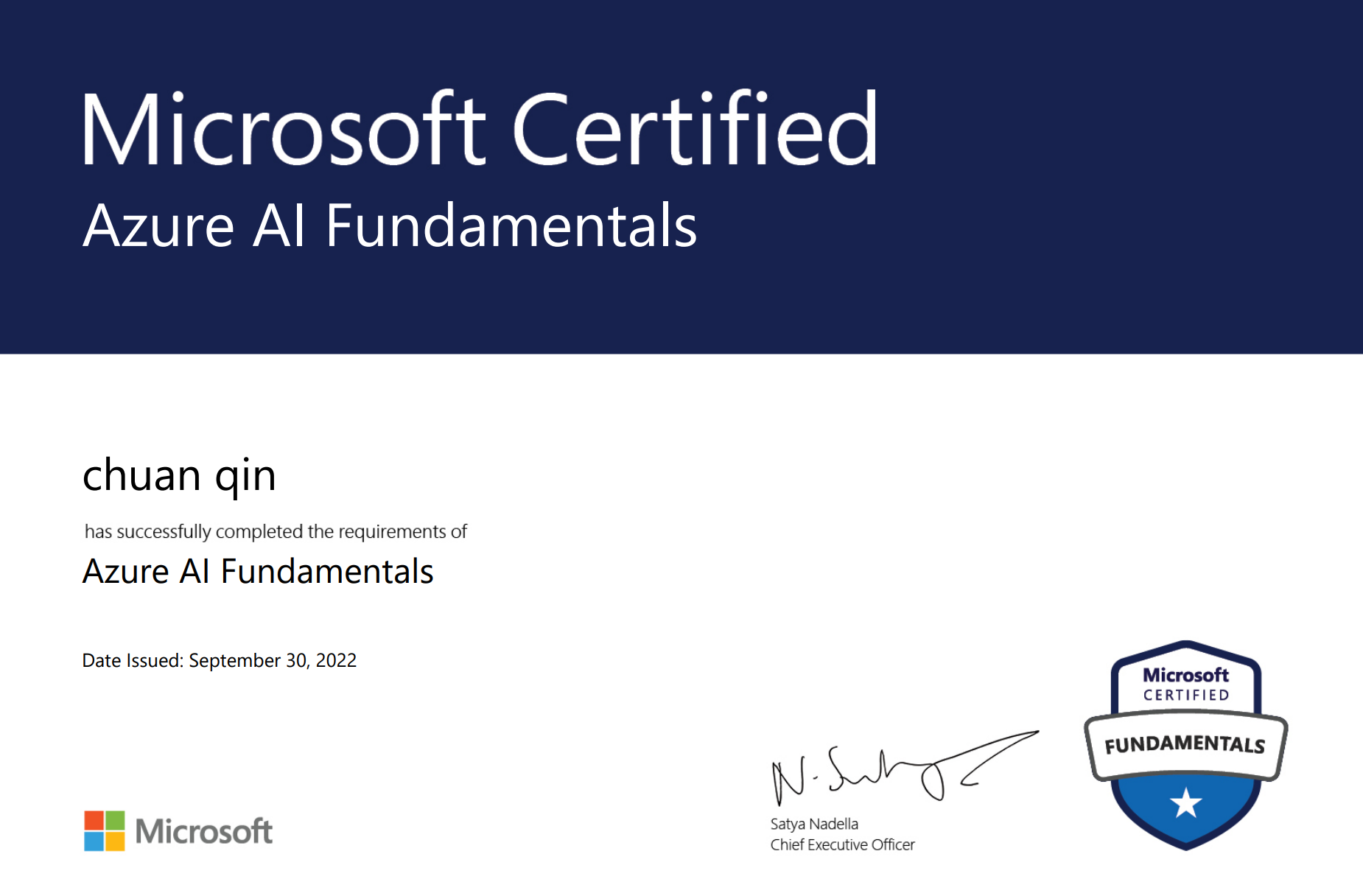 Azure AI Fundamentals 认证